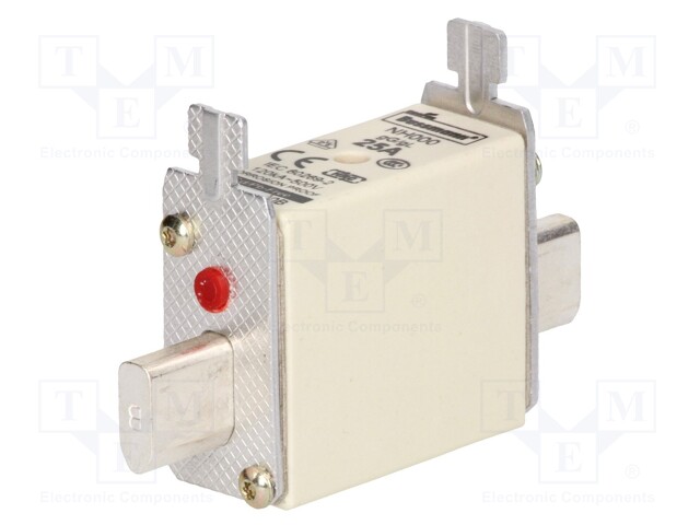 Fuse: fuse; gG,gL; 25A; 500VAC; 250VDC; ceramic,industrial; NH000
