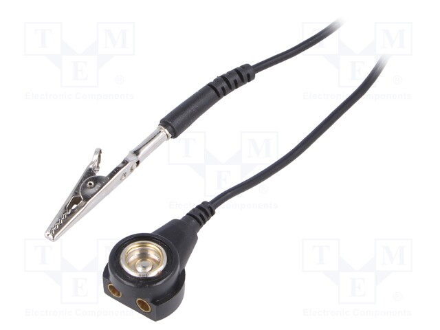 Ground cord; ESD; black; 1MΩ; 2.5m