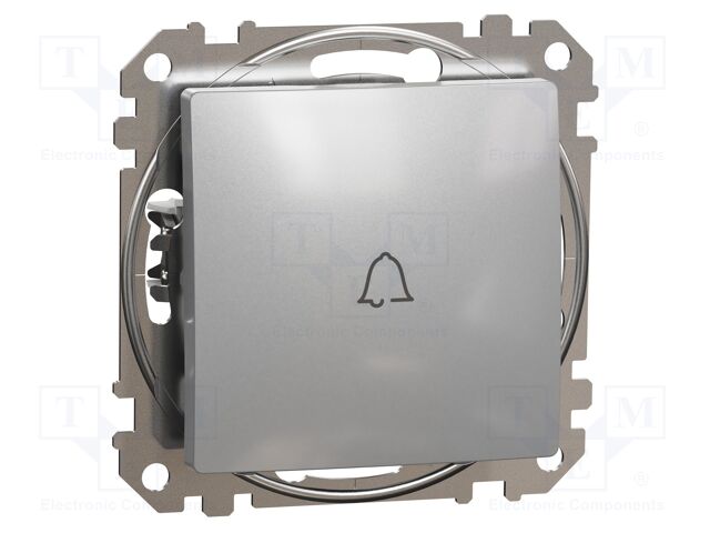 Momentary switch; Poles: 1; 250VAC; IP20; aluminium; monostable