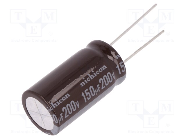 Capacitor: electrolytic; THT; 150uF; 200VDC; Ø16x31.5mm; ±20%