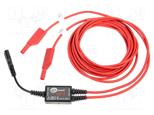 Mains adapter; red; IEC C7 female,IEC C8 male
