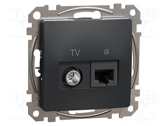 Data-TV socket; IP20; plaster embedded,in mounting box; Sedna