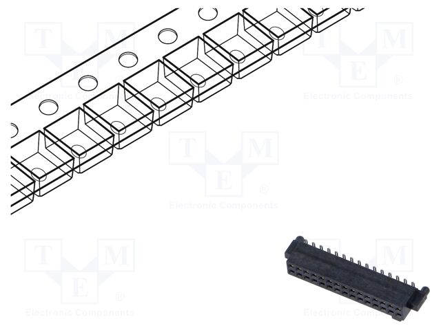 Connector: PCB to PCB; female; PIN: 30; 1.27mm; SFM; SMT; socket