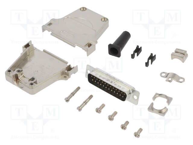 D-Sub; PIN: 25; male; shielded,with strain relief; straight