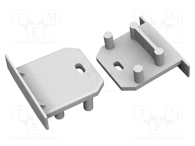 Cap for LED profiles; silver; ABS; Application: DEEP10