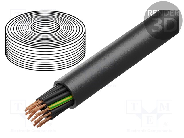 Wire; H07RN-F,TITANEX®; stranded; Cu; 19G1,5mm2; rubber; black