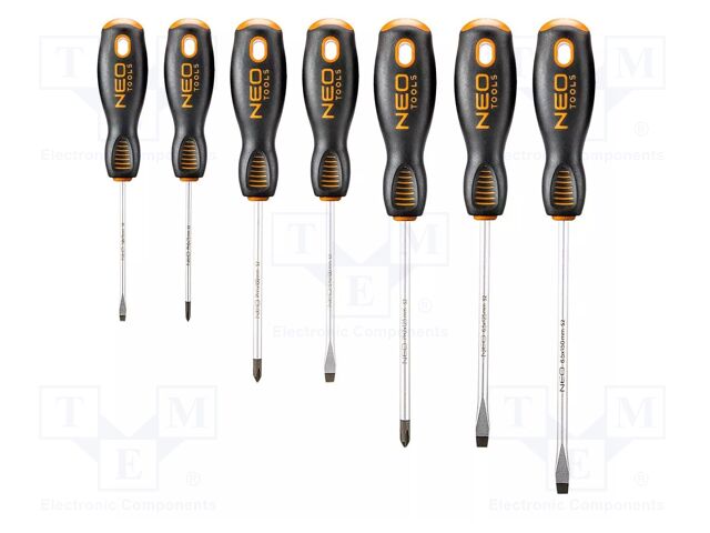 Kit: screwdrivers; Phillips,slot; 7pcs.