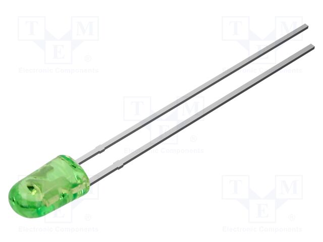 LED; green; oval; 3.9x3.2mm; 4200mcd; Front: convex; 2.9VDC; 20mA