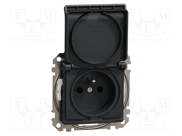 E-type socket; 250VAC; IP44; plaster embedded,in mounting box