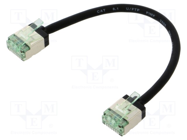 Patch cord; U/FTP; Cat 8.1; stranded; Cu; LSZH; black; 0.15m; 32AWG