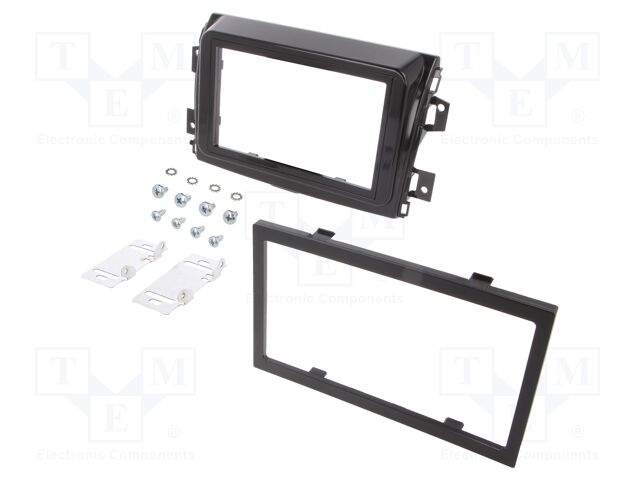 Radio mounting frame; Fiat; 2 DIN; black gloss