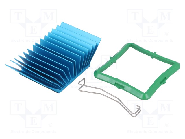 Heatsink: extruded; grilled; blue; L: 40mm; W: 40mm; H: 17.5mm; 2°C/W