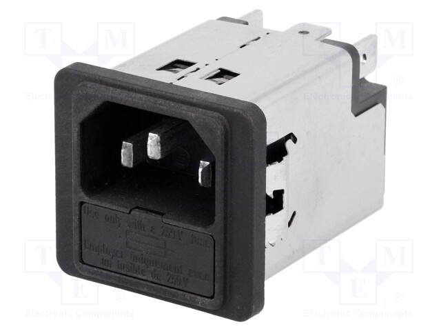 Connector: AC supply; socket; male; 2A; 250VAC; IEC 60320; 4mH