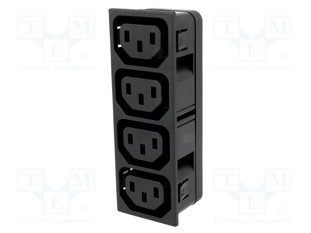 Connector: AC supply; splitter; 10A; 250VAC; IEC 60320; C13 (F)