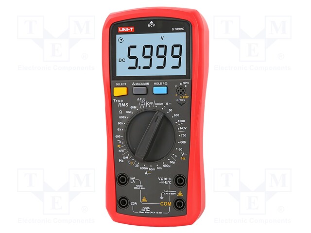 Digital multimeter; LCD (6000),with a backlit; True RMS