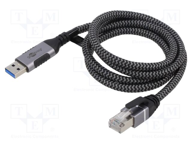 Cable; USB 3.0; RJ45 plug,USB A plug; 1m; 1Gbps; Øcable: 5.6mm