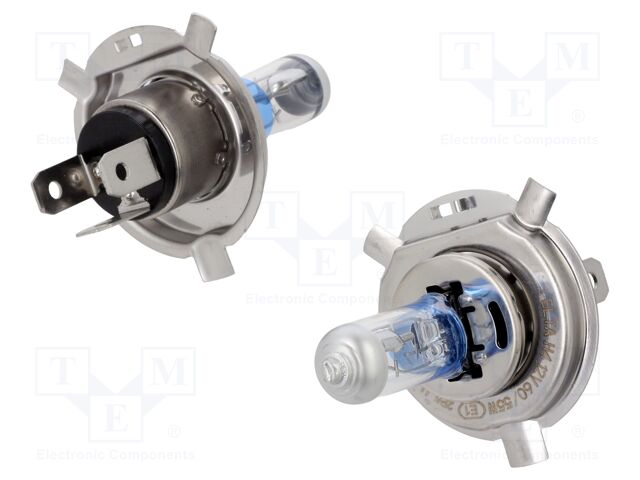 Filament lamp: automotive; P43t; blue,transparent; 12V; 60/55W