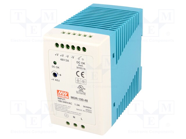 Power supply: switched-mode; 96W; 48VDC; 48÷56VDC; 2A; 85÷264VAC