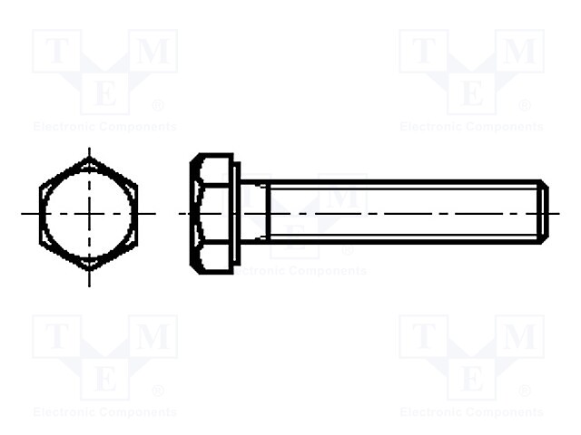 Screw; M5x16; DIN: 933; Head: hexagonal; none; brass; nickel