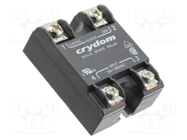 Relay: solid state; Ucntrl: 3÷32VDC; 50A; 24÷280VAC; -40÷80°C; IP00