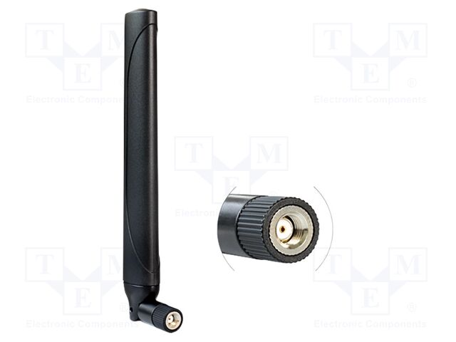 Antenna; GSM,LTE,UMTS,inner; black; RP-SMA; screw-in; male; 50Ω