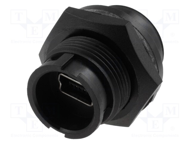Socket; USB B mini; Data-Con-X; THT; USB 2.0; IP67,IP68