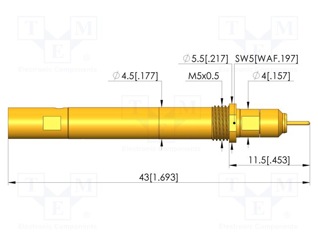 Test needle; screw-in