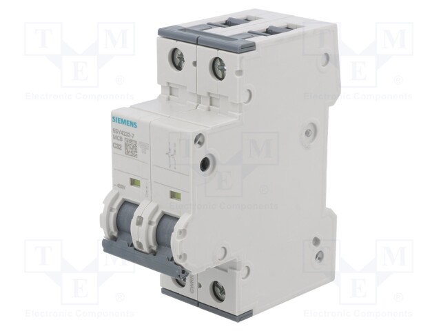 Circuit Breaker, MCB, 5SY4, 2P, 10 kA, 400 V, 32 A