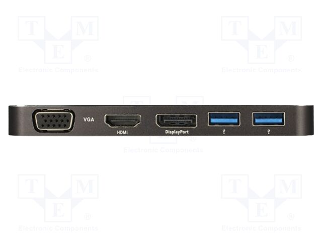Hub USB; USB 3.2 Gen 1; black; Number of ports: 8; 0.1m; 100W