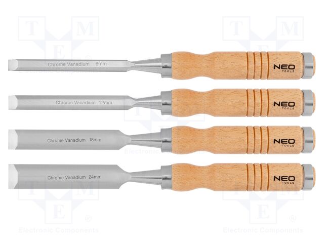 Kit: chisels; wood; 6mm,12mm,18mm,24mm; 4pcs.