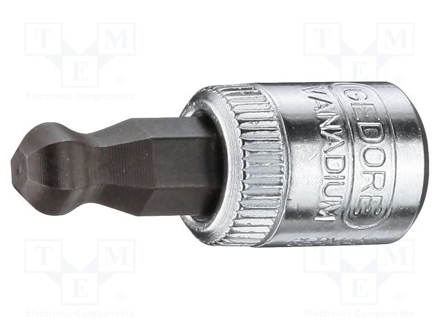 Socket; hex key,socket spanner; 6mm; 1/4"; Chrom-vanadium steel