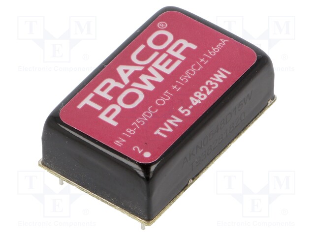 Converter: DC/DC; 5W; Uin: 18÷75V; Uout: 15VDC; Uout2: -15VDC; DIP24