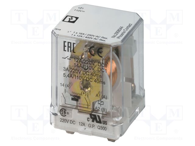 Relay: industrial; Mounting: socket