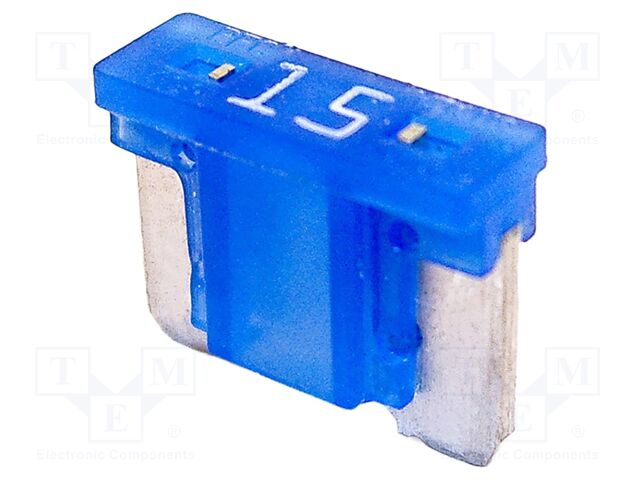 Fuse: fuse; 15A; 58VDC; automotive; 10.9mm; 10.9x3.8x8.73mm