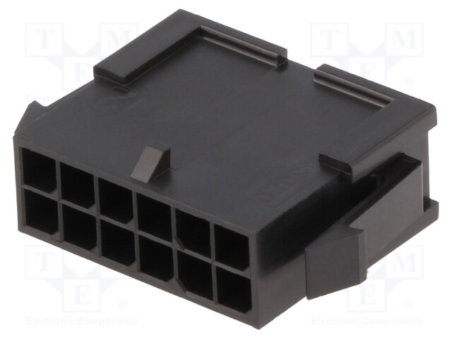 Plug; wire-wire; male; Micro-Fit 3.0; 3mm; PIN: 12; w/o contacts