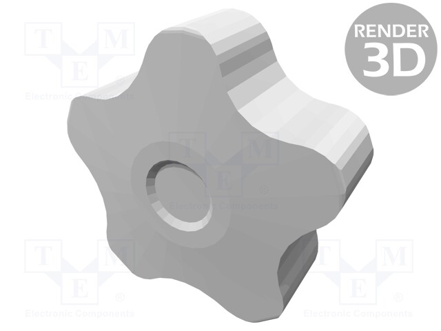 Knob; Dia: 50mm; M10; 20mm; H: 32mm; technopolymer (PP); black