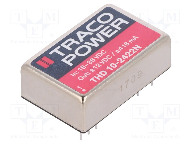 Converter: DC/DC; 10W; Uin: 18÷36V; Uout: 12VDC; Uout2: -12VDC; DIP24