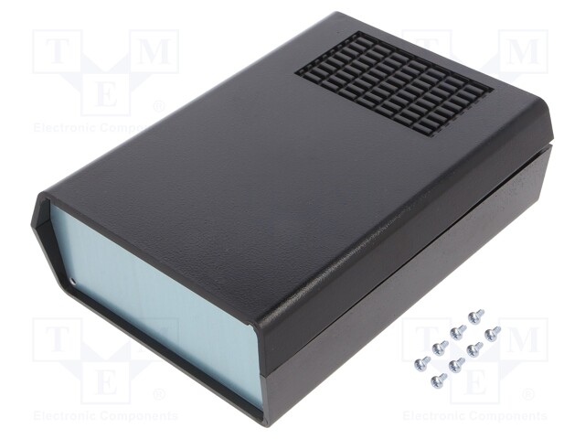 Enclosure: with panel; vented,PCB is fastened in guides; KL