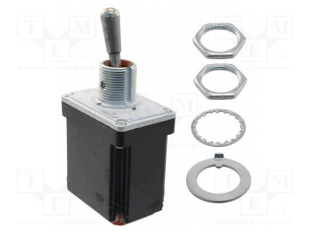 Switch: toggle; Pos: 2; DPDT; ON-ON; 6A/230VAC; 20A/28VDC; -65÷71°C
