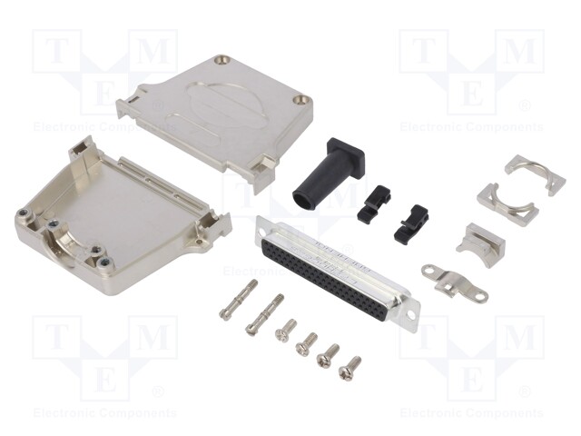 D-Sub HD; PIN: 62; female; shielded,with strain relief; straight