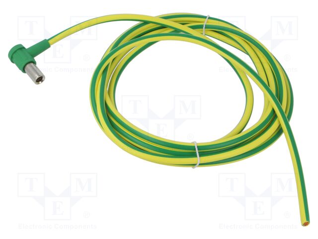 Connection cable; socket angled 6mm; non-insulated; Len: 3m