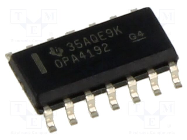 Operational Amplifier, 4 Amplifier, 10 MHz, 20 V/µs, 4.5V to 36V, ± 2.25V to ± 18V, SOIC, 14 Pins