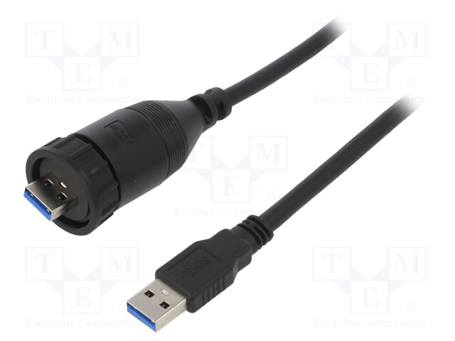 Adapter cable; USB A plug,USB A plug (sealed); IP67; 1m