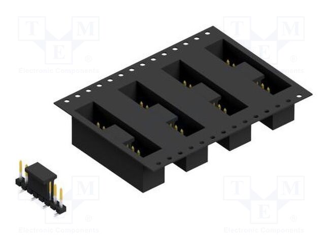 Connector: pin strips; pin header; male; PIN: 8; 2.54mm; SMT; 1x8