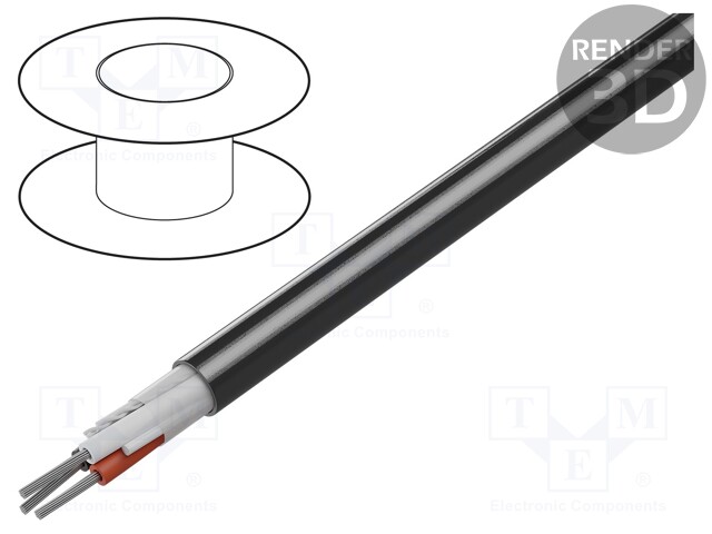 Wire; 3x18AWG; unshielded; 300V; 305m; Cu; stranded; chrome
