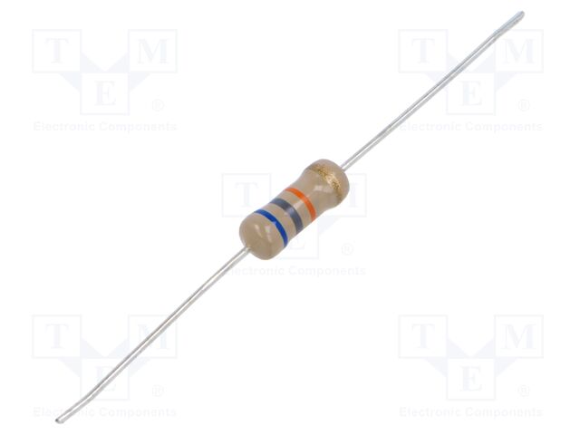 Resistor: carbon film; THT; 68kΩ; 1W; ±5%; Ø5x12mm; axial