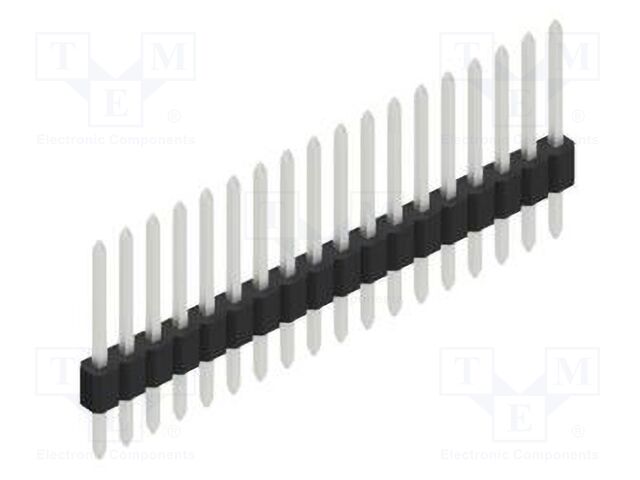 Connector: pin strips; pin header; male; PIN: 18; 1.27mm; THT; 1x18