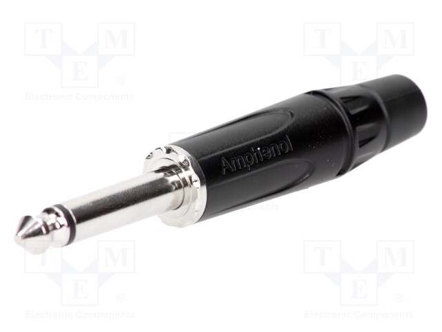 Plug; Jack 6,35mm; male; mono; straight; for cable; soldering