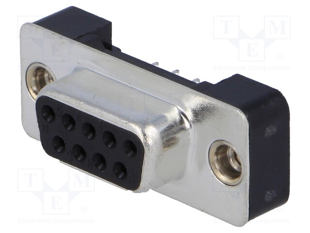 D-Sub; PIN: 9; socket; female; with threaded hole; Locking: screws