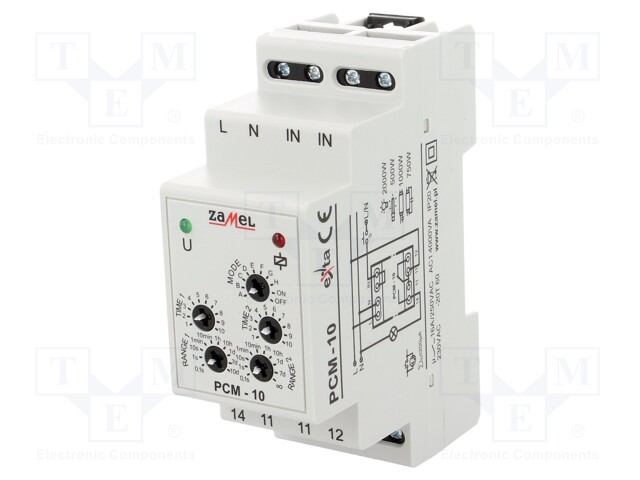 Timer; 0,1s÷100days; SPDT; 250VAC/16A; 230VAC; 230VDC; DIN; PIN: 8